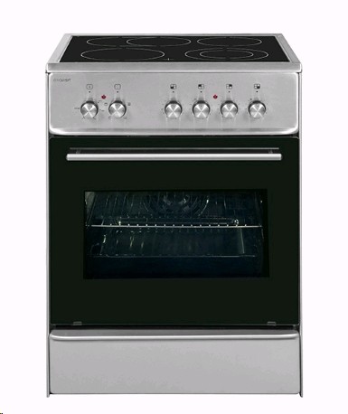 Cuisinière électrique encastrable Exquisit ECM 6-4 BZ – Plaque vitrocéramique, Inox, 60 cm, Classe A