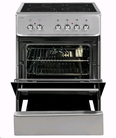 Cuisinière électrique encastrable Exquisit ECM 6-4 BZ – Plaque vitrocéramique, Inox, 60 cm, Classe A