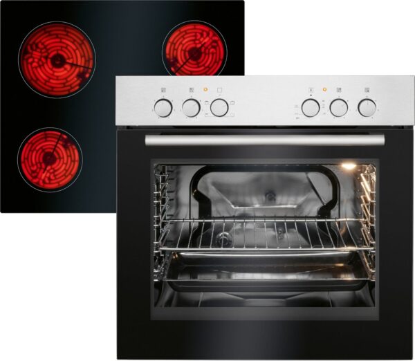 Ensemble de cuisson encastrable BOMANN EHBC 7932 IX – Vitrocéramique 60 cm, Four 66 L, Inox, Classe A