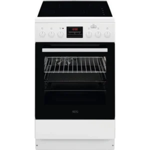 Cuisinière électrique AEG CIB56484BW pose libre avec plaque à induction, blanche / A