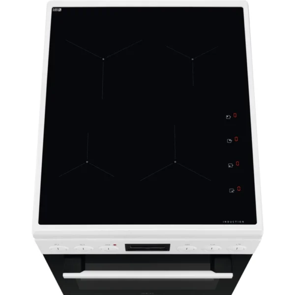 D-8305 Cuisinière électrique AEG CIB56484BW pose libre avec plaque à induction, blanche / A