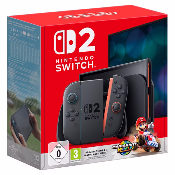 c7qt8lxrxzwxw8biiev7 Nintendo Switch 2 + Mario Kart World – Console 256 Go avec jeu inclus (code de téléchargement)