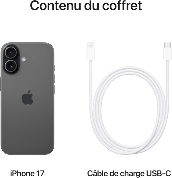 616CmGPLTCL._AC_SL1500_ Apple iPhone 17 256 Go : Écran 6,3 pouces avec ProMotion, Puce A19