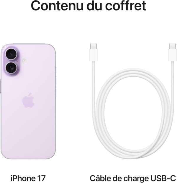 Apple iPhone 17 256 Go : Écran 6,3 pouces avec ProMotion